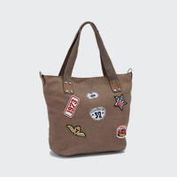 Popular Fashion Lady Canvas Handbag With PU Star New Design Women Canvas Bag LR-H05