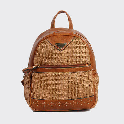Hot Sale Lady Knit Material and PU Backpacks New lady Bag